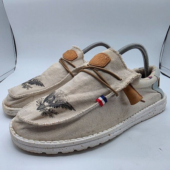 Hey Dude Wally Americana Flag Mens Size 9 Beige Casual Shoes Walking Comfort main image 8